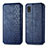 Funda de Cuero Cartera con Soporte Carcasa S01D para Samsung Galaxy A21 SC-42A Azul