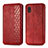 Funda de Cuero Cartera con Soporte Carcasa S01D para Samsung Galaxy A21 SC-42A Rojo