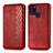 Funda de Cuero Cartera con Soporte Carcasa S01D para Samsung Galaxy A21s Rojo