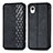 Funda de Cuero Cartera con Soporte Carcasa S01D para Samsung Galaxy A22 5G SC-56B Negro