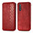 Funda de Cuero Cartera con Soporte Carcasa S01D para Samsung Galaxy A41 SC-41A Rojo