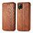 Funda de Cuero Cartera con Soporte Carcasa S01D para Samsung Galaxy A42 5G Marron