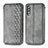 Funda de Cuero Cartera con Soporte Carcasa S01D para Samsung Galaxy A70 Gris