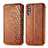 Funda de Cuero Cartera con Soporte Carcasa S01D para Samsung Galaxy A70S Marron