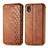 Funda de Cuero Cartera con Soporte Carcasa S01D para Samsung Galaxy M01 Core Marron