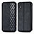 Funda de Cuero Cartera con Soporte Carcasa S01D para Samsung Galaxy M01 Core Negro