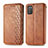 Funda de Cuero Cartera con Soporte Carcasa S01D para Samsung Galaxy M02s Marron