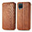 Funda de Cuero Cartera con Soporte Carcasa S01D para Samsung Galaxy M12 Marron