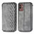 Funda de Cuero Cartera con Soporte Carcasa S01D para Samsung Galaxy M13 5G Gris