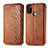 Funda de Cuero Cartera con Soporte Carcasa S01D para Samsung Galaxy M21 Marron