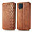 Funda de Cuero Cartera con Soporte Carcasa S01D para Samsung Galaxy M32 4G Marron