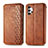 Funda de Cuero Cartera con Soporte Carcasa S01D para Samsung Galaxy M32 5G Marron