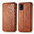 Funda de Cuero Cartera con Soporte Carcasa S01D para Samsung Galaxy M40S Marron