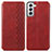Funda de Cuero Cartera con Soporte Carcasa S01D para Samsung Galaxy S21 FE 5G Rojo