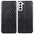 Funda de Cuero Cartera con Soporte Carcasa S01D para Samsung Galaxy S22 5G Negro