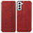 Funda de Cuero Cartera con Soporte Carcasa S01D para Samsung Galaxy S22 5G Rojo