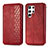 Funda de Cuero Cartera con Soporte Carcasa S01D para Samsung Galaxy S22 Ultra 5G Rojo