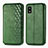 Funda de Cuero Cartera con Soporte Carcasa S01D para Sharp Aquos wish3 Verde