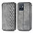 Funda de Cuero Cartera con Soporte Carcasa S01D para Vivo T1 5G India Gris