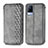 Funda de Cuero Cartera con Soporte Carcasa S01D para Vivo V21 5G Gris