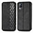 Funda de Cuero Cartera con Soporte Carcasa S01D para Vivo V21e 4G Negro