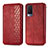 Funda de Cuero Cartera con Soporte Carcasa S01D para Vivo V21e 5G Rojo