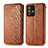 Funda de Cuero Cartera con Soporte Carcasa S01D para Vivo V23 5G Marron