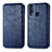 Funda de Cuero Cartera con Soporte Carcasa S01D para Vivo Y11 Azul