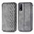 Funda de Cuero Cartera con Soporte Carcasa S01D para Vivo Y12G Gris