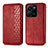 Funda de Cuero Cartera con Soporte Carcasa S01D para Vivo Y35 4G Rojo