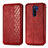 Funda de Cuero Cartera con Soporte Carcasa S01D para Xiaomi Redmi 9 Prime India Rojo