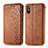 Funda de Cuero Cartera con Soporte Carcasa S01D para Xiaomi Redmi 9A Marron