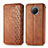 Funda de Cuero Cartera con Soporte Carcasa S01D para Xiaomi Redmi Note 9 5G Marron