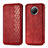 Funda de Cuero Cartera con Soporte Carcasa S01D para Xiaomi Redmi Note 9 5G Rojo