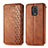 Funda de Cuero Cartera con Soporte Carcasa S01D para Xiaomi Redmi Note 9 Pro Max Marron