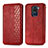 Funda de Cuero Cartera con Soporte Carcasa S01D para Xiaomi Redmi Note 9 Rojo