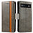 Funda de Cuero Cartera con Soporte Carcasa S02D para Google Pixel 6a 5G Gris