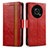 Funda de Cuero Cartera con Soporte Carcasa S02D para Huawei Enjoy 50 Pro Rojo