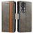 Funda de Cuero Cartera con Soporte Carcasa S02D para Huawei Honor 80 5G Gris