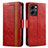 Funda de Cuero Cartera con Soporte Carcasa S02D para Huawei Honor 80 SE 5G Rojo