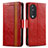 Funda de Cuero Cartera con Soporte Carcasa S02D para Huawei Honor 90 5G Rojo