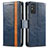 Funda de Cuero Cartera con Soporte Carcasa S02D para Huawei Honor X10 Max 5G Azul