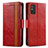 Funda de Cuero Cartera con Soporte Carcasa S02D para Huawei Honor X10 Max 5G Rojo