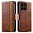 Funda de Cuero Cartera con Soporte Carcasa S02D para Huawei Honor X8b Marron