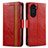 Funda de Cuero Cartera con Soporte Carcasa S02D para Huawei Nova 10 Pro Rojo