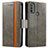 Funda de Cuero Cartera con Soporte Carcasa S02D para Motorola Moto E20 Gris