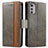 Funda de Cuero Cartera con Soporte Carcasa S02D para Motorola Moto E32 Gris