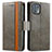 Funda de Cuero Cartera con Soporte Carcasa S02D para Motorola Moto Edge 20 Lite 5G Gris