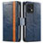 Funda de Cuero Cartera con Soporte Carcasa S02D para Motorola Moto Edge 40 Pro 5G Azul