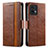 Funda de Cuero Cartera con Soporte Carcasa S02D para Motorola Moto Edge 40 Pro 5G Marron